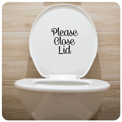 Bathroom Toilet "Please Close Lid" Toilet Lid vinyl decal sticker sign - image1